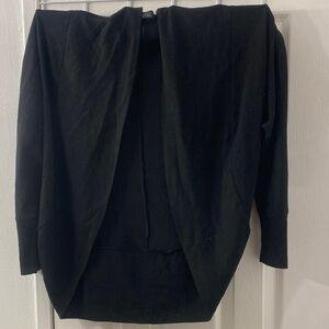 Elegant Black Open Front Cardigan